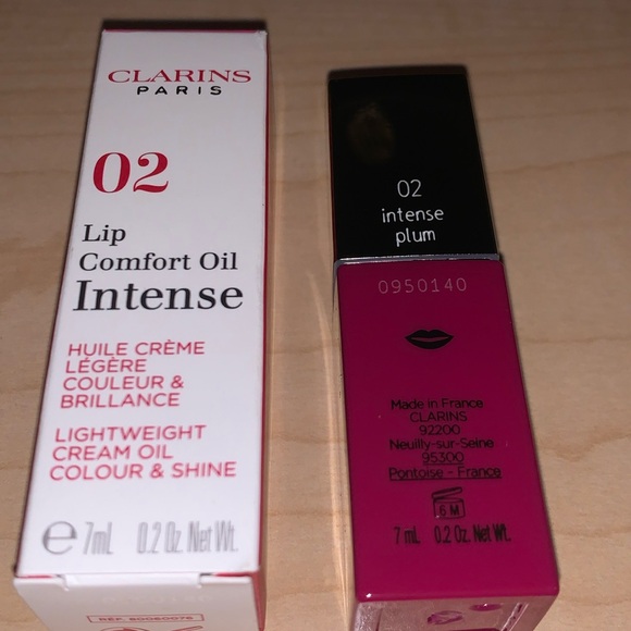 ✨Intense Plum✨Clarins Paris New In Box Light Lip Comfort Oil Intense - Picture 5 of 6